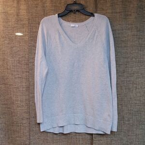 GAP Women's V-Neck Sweater - Silver Gray
